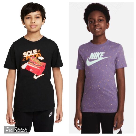 Nike Sportswear Boys' Sole Food / splatter T Shirt, Crewneck, Cotton bundle - Picture 1 of 12